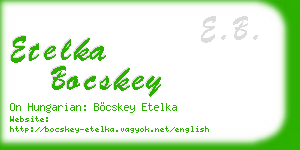 etelka bocskey business card